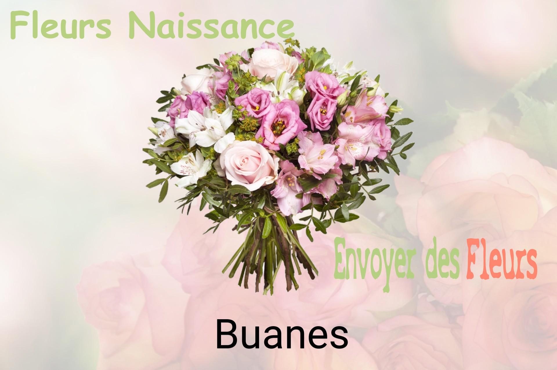 Bouquet de fleurs de naissance livré à Buanes
