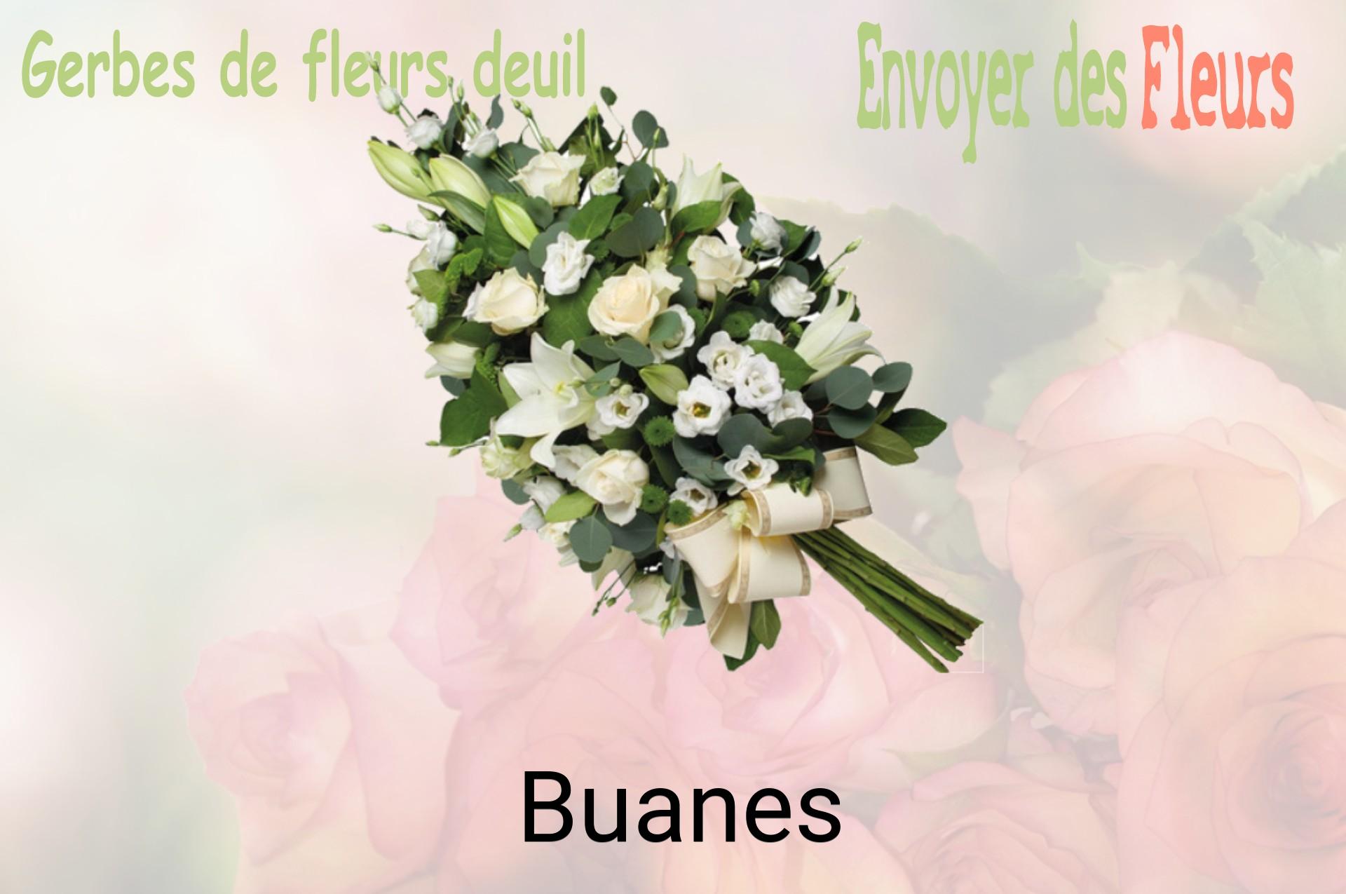 Gerbe de fleurs de deuil livrée à Buanes